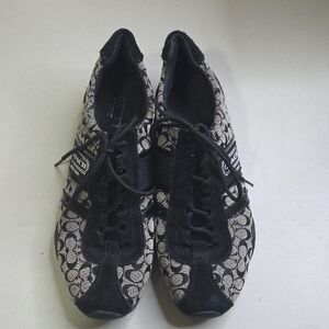 Coach Womens Black and Cream Sneakers